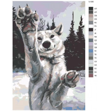 Живопись по номерам BRUSHES-PAINTS Волк в зимнем лесу