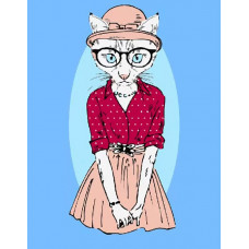 Картина по номерам Paintboy Модная кошка, 40x50 см