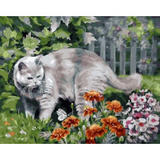 Картина по номерам Paintboy Любопытный кот