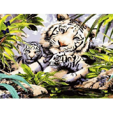 Картина по номерам Paintboy Тигрица с тигрятами, 30x40