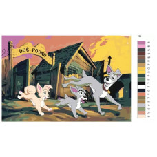 Живопись по номерам BRUSHES-PAINTS Леди и Бродяга