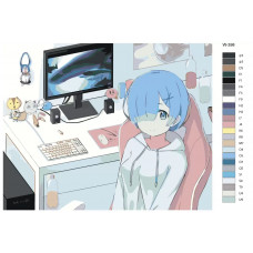 Живопись по номерам BRUSHES-PAINTS Аниме - Re: Zero Ре: Зеро Рем Живопись по номерам BRUSHES-PAINTS Аниме - Re: Zero Ре: Зеро Рем