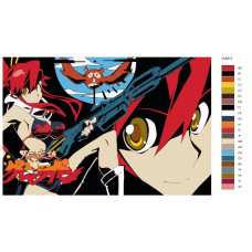 Живопись по номерам BRUSHES-PAINTS Аниме: Гуррен-Лаганн (Gurren-Lagann). Ёко (Yoko Littner)