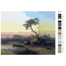 Живопись по номерам BRUSHES-PAINTS Пейзаж С Сосной