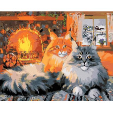 Картина по номерам Живопись по Номерам У камина, 40x50