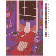 Живопись по номерам BRUSHES-PAINTS Кот и окно