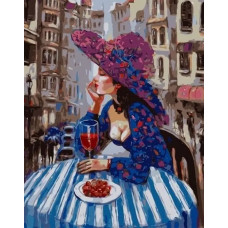 Живопись по номерам Paintboy Одна за столиком 40x50