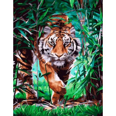 Картина по номерам Paintboy Тигр в лесу, 40x50 см