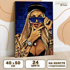 Картина по номерам на холсте с подрамником Современная девушка 40х50 см Картина по номерам на холсте с подрамником Современная девушка 40х50 см