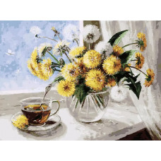 Картина по номерам Белоснежка Одуванчики, 30x40
