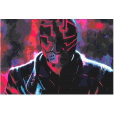 Картина по номерам 40 x 60 Герой игры Ruiner Флуорисцентные краски (pz-1852)