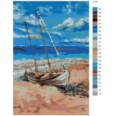 Живопись по номерам BRUSHES-PAINTS Лодка без паруса