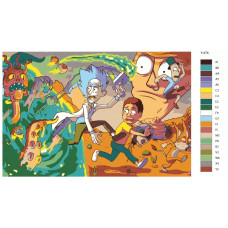 Картина по номерам BRUSHES-PAINTS Спасение от погони Мультсериал Рик и Морти Y474 40x60 см Картина по номерам BRUSHES-PAINTS Спасение от погони Мультсериал Рик и Морти Y474 40x60 см