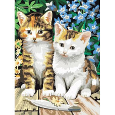 Картина по номерам Белоснежка Котята, 30x40