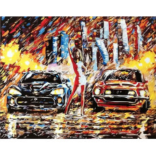 Картина по номерам Paintboy Ночные гонки, 40x50