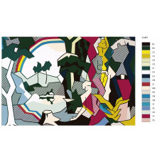 Живопись по номерам BRUSHES-PAINTS Пейзаж с фигурами и радугой