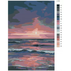 Живопись по номерам BRUSHES-PAINTS Розовый закат в райском уголке земли