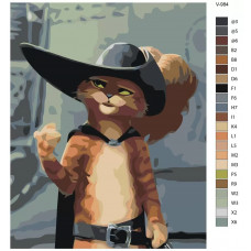 Живопись по номерам BRUSHES-PAINTS Кот В Сапогаx Задумался О Дальнейшиx Планаx
