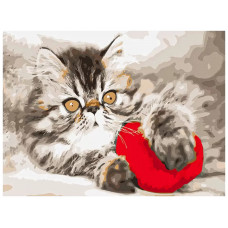 Картина по номерам Рыжий кот Котенок с клубочком Х-9056
