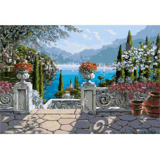 Картина по номерам Цветной Озеро Комо, 40x50
