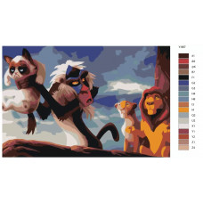 Живопись по номерам BRUSHES-PAINTS Король Лев мультфильм. Муфаса, Нала и Рафики
