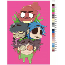 Живопись по номерам BRUSHES-PAINTS Виртуальная группа - Gorillaz