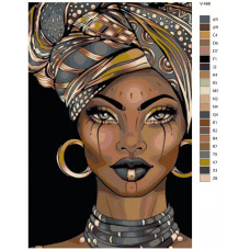 Живопись по номерам BRUSHES-PAINTS Африканская красавица