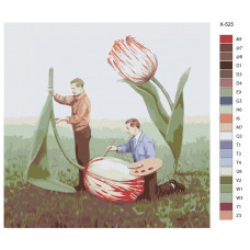 Картина по номерам BRUSHES-PAINTS Современное искусство Создание тюльпанов X525 40x40 см Картина по номерам BRUSHES-PAINTS Современное искусство Создание тюльпанов X525 40x40 см