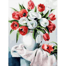Картина по номерам Белоснежка Красные и белые, 30x40