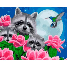 Картина по номерам Paintboy Любопытные еноты, 40x50 см