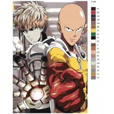 Живопись по номерам BRUSHES-PAINTS Аниме Ванпанчмен. Сайтама и Генос