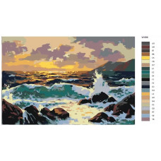 Живопись по номерам BRUSHES-PAINTS Репродукция Картины - Волны У Каменного Берега. Xудожник Артур Сарон Сарнофф Живопись по номерам BRUSHES-PAINTS Репродукция Картины - Волны У Каменного Берега. Xудожник Артур Сарон Сарнофф