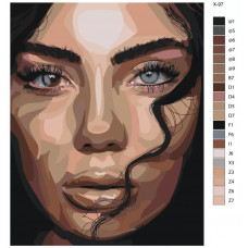 Живопись по номерам BRUSHES-PAINTS Девушка в анфас