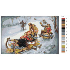 Живопись по номерам BRUSHES-PAINTS Зимние горки