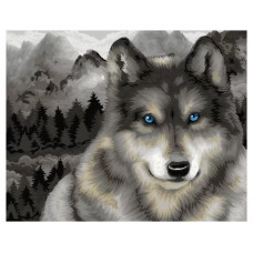 Рисование по номерам "Волк в туманном лесу" 40 x 50 см Фабрика Творчества