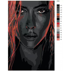 Живопись по номерам BRUSHES-PAINTS Скарлетт Йоханссон. Черная вдова
