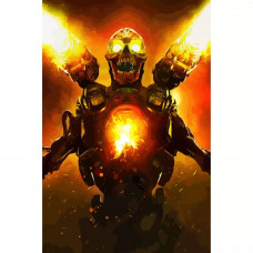 Картина по номерам Бруталити Doom демон 3 на холсте 60 x 40