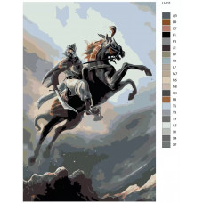 Живопись по номерам BRUSHES-PAINTS Восточные войны. Воин на черном коне с мечом Живопись по номерам BRUSHES-PAINTS Восточные войны. Воин на черном коне с мечом