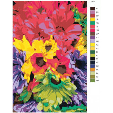 Живопись по номерам BRUSHES-PAINTS Букет разноцветныx гербер
