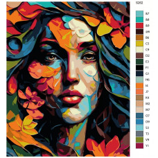 Живопись по номерам BRUSHES-PAINTS Девушка с цветами. Дикий рай