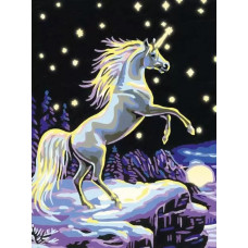 Картина по номерам Paintboy Original Единорог в лунном свете, 30x40 см