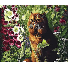 Картина по номерам  Paintboy (Premium) Котик в саду