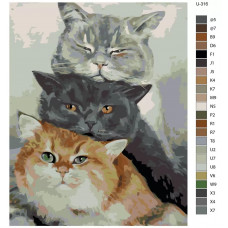 Живопись по номерам BRUSHES-PAINTS Три кота - рыжий, черный, белый