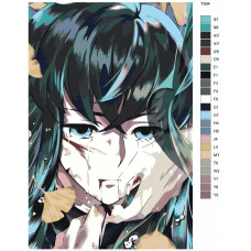 Живопись по номерам BRUSHES-PAINTS Смерть Муичиро Токито. Столп Тумана. Клинок рассекающий демонов