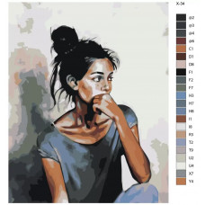 Живопись по номерам BRUSHES-PAINTS Девушка с пучком