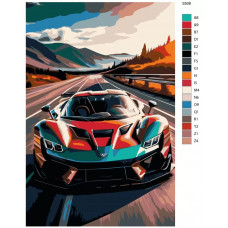 Живопись по номерам BRUSHES-PAINTS Красивый спортивный автомобиль