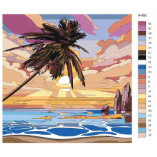Живопись по номерам BRUSHES-PAINTS Закат на море. Пейзаж