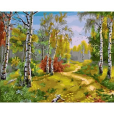 Картина по номерам Paintboy Осень в березовой роще, 40x50