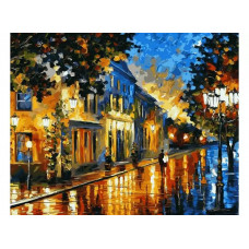 Картина по номерам Цветной Вечерний город, 40x50 см