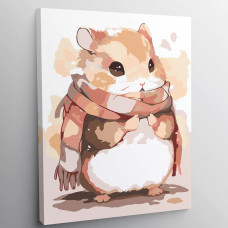 Картина по номерам Red Panda Хомячок в шарфике p55279 30x40 см